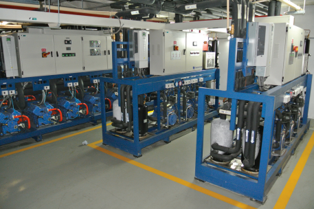 Main refrigeration plant showing CO 2 compressor